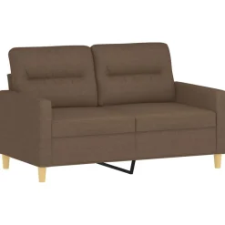 vidaXL sofasæt 2 dele med hynder stof brun
