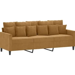 vidaXL sofasæt 4 dele med hynder velour brun