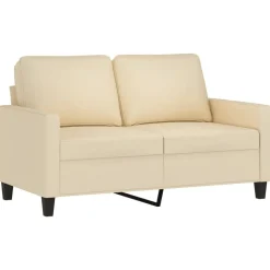 vidaXL sofasæt 3 dele med hynder stof cremefarvet