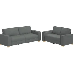 vidaXL sofasæt 2 dele med hynder stof mørkegrå