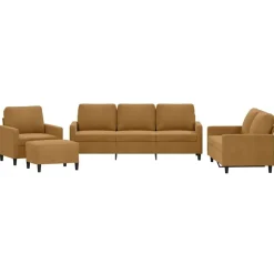 vidaXL sofasæt 4 dele med hynder velour brun