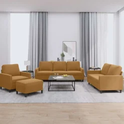 vidaXL sofasæt 4 dele med hynder velour brun
