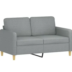 vidaXL sofasæt 3 dele med hynder stof lysegrå
