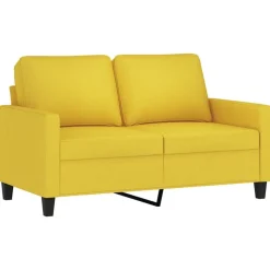 vidaXL sofasæt 2 dele med hynder stof lysegul
