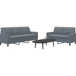 vidaXL sofasæt 2 dele med hynder velour mørkegrå
