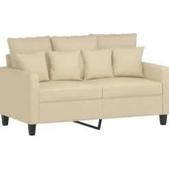 vidaXL sofasæt 2 dele med hynder stof cremefarvet