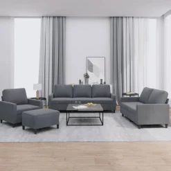 vidaXL sofasæt 4 dele med hynder velour mørkegrå