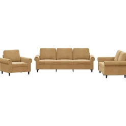 vidaXL sofasæt 3 dele med hynder velour brun