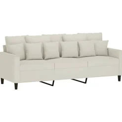 vidaXL sofasæt 4 dele med hynder velour cremefarvet