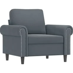 vidaXL sofasæt 3 dele med hynder velour mørkegrå