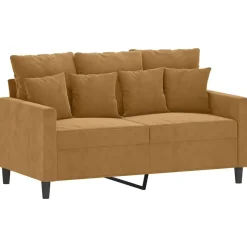 vidaXL sofasæt 3 dele med hynder velour brun