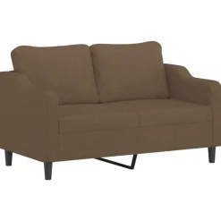 vidaXL sofasæt 3 dele med puder stof brun