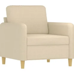vidaXL sofasæt 4 dele med puder stof cremefarvet