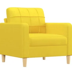 vidaXL sofasæt 3 dele med puder stof lysegul