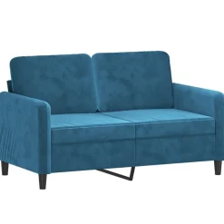 vidaXL sofasæt 2 dele med puder velour blå