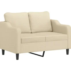 vidaXL sofasæt 2 dele med puder stof cremefarvet