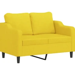 vidaXL sofasæt 3 dele med puder stof lysegul