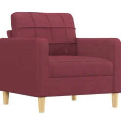 vidaXL sofasæt 3 dele med puder stof vinrød