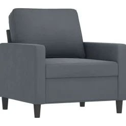 vidaXL sofasæt 4 dele med puder velour mørkegrå