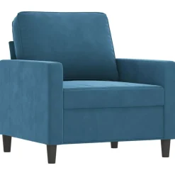 vidaXL sofasæt 4 dele med puder velour blå
