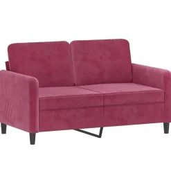 vidaXL sofasæt 2 dele med puder velour vinrød