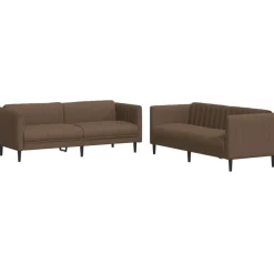 vidaXL sofasæt 2 dele stof brun