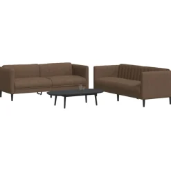 vidaXL sofasæt 2 dele stof brun