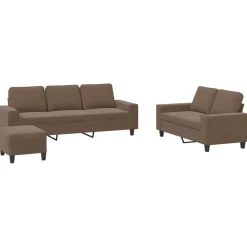 vidaXL sofasæt 3 dele stof brun