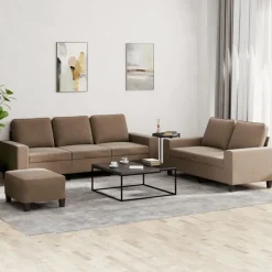 vidaXL sofasæt 3 dele stof brun