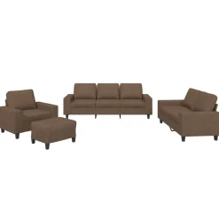 vidaXL sofasæt 4 dele stof brun