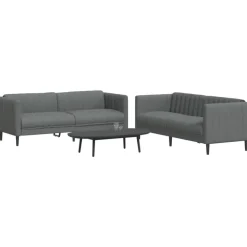 vidaXL sofasæt 2 dele stof mørkegrå