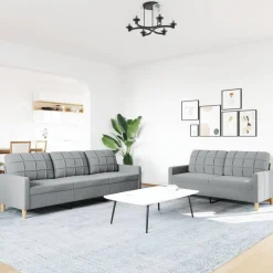vidaXL sofasæt 2 dele stof lysegrå