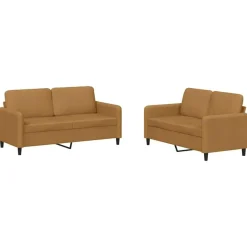 vidaXL sofasæt 2 dele velour brun