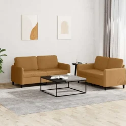vidaXL sofasæt 2 dele velour brun