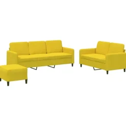vidaXL sofasæt 3 dele velour gul
