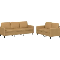 vidaXL sofasæt 2 dele velour brun