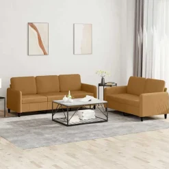 vidaXL sofasæt 2 dele velour brun