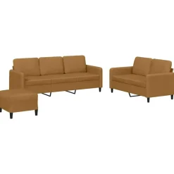 vidaXL sofasæt 3 dele velour brun