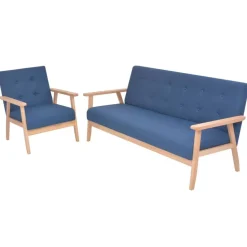 vidaXL sofasæt i 2 dele stof blå