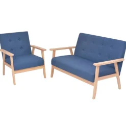 vidaXL sofasæt i 2 dele stof blå