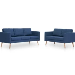 vidaXL sofasæt i 2 dele stof blå