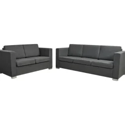 vidaXL sofasæt i to dele stof mørkegrå