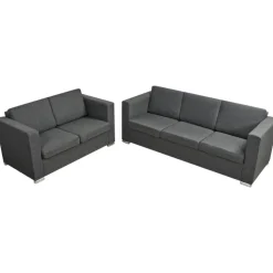 vidaXL sofasæt i to dele stof mørkegrå