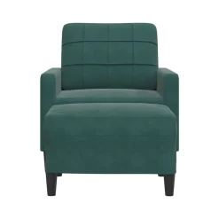 vidaXL sofastol med fodskammel 60 cm velour mørkegrøn