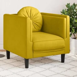 vidaXL sofastol med hynde velour gul
