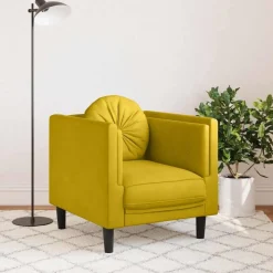 vidaXL sofastol med hynde velour gul