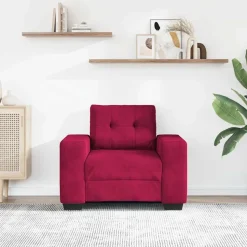 vidaXL sofastol 100x78x80 cm fløjl vinrød