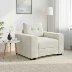 vidaXL sofastol 100x78x80 cm fløjl cremefarvet