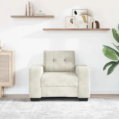 vidaXL sofastol 100x78x80 cm fløjl cremefarvet