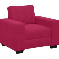 vidaXL sofastol 100x77x82 cm fløjl vinrød